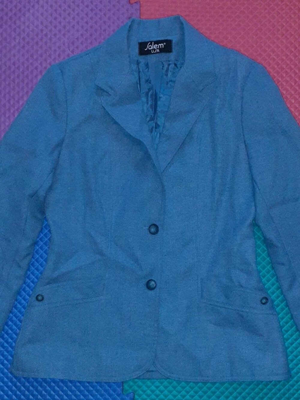 2 Piece Matching Set: SALEM USA Elegant Twill Suit Jacket & Skirt